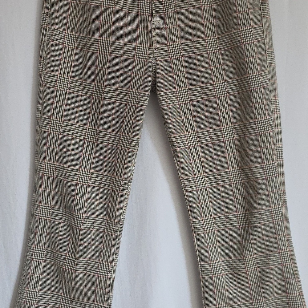 Frame Gray & Red Plaid Cotton Pants.  Le Crop Mini Boot.  Size Small - Picture 3 of 13